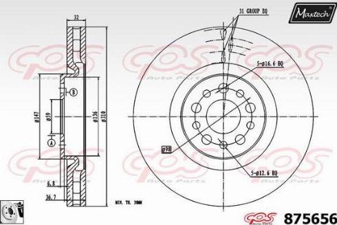 Maxtech 875656.0080 - Bremžu diski autospares.lv