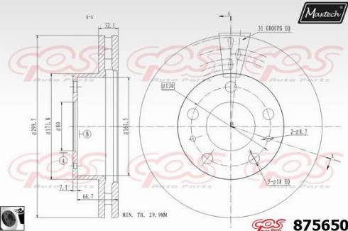 Maxtech 875650.0060 - Bremžu diski autospares.lv