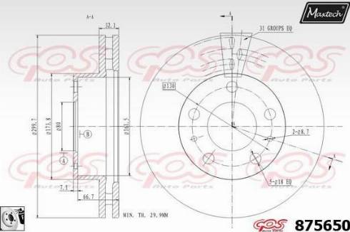 Maxtech 875650.0080 - Bremžu diski autospares.lv