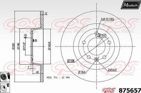 Maxtech 875657.6060 - Bremžu diski www.autospares.lv