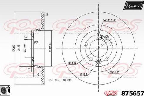 Maxtech 875657.0060 - Bremžu diski www.autospares.lv