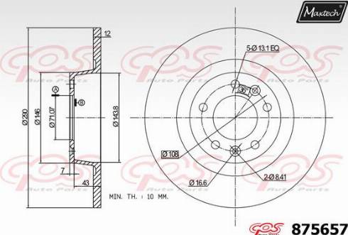 Maxtech 875657.0000 - Bremžu diski www.autospares.lv