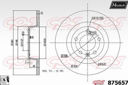 Maxtech 875657.0080 - Bremžu diski www.autospares.lv