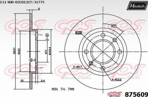 Maxtech 875609.0000 - Bremžu diski autospares.lv