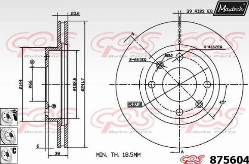 Maxtech 875604.6880 - Bremžu diski www.autospares.lv