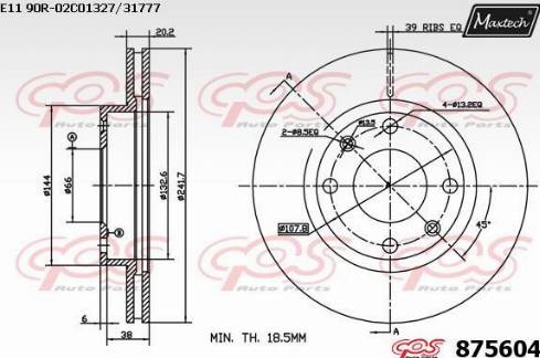 Maxtech 875604.0000 - Bremžu diski www.autospares.lv