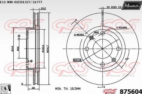 Maxtech 875604.0080 - Bremžu diski www.autospares.lv