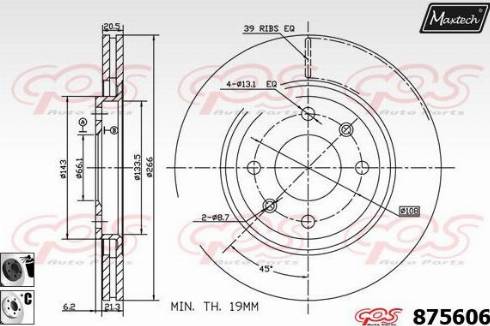 Maxtech 875606.6060 - Тормозной диск www.autospares.lv