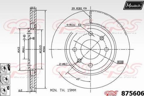 Maxtech 875606.6980 - Тормозной диск www.autospares.lv