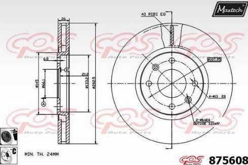 Maxtech 875608.6060 - Тормозной диск www.autospares.lv