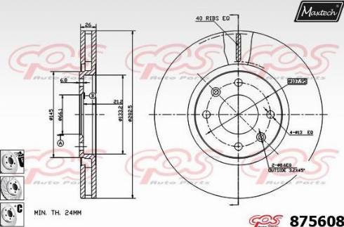 Maxtech 875608.6880 - Тормозной диск www.autospares.lv