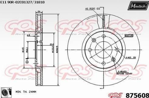 Maxtech 875608.0060 - Тормозной диск www.autospares.lv