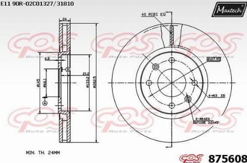 Maxtech 875608.0000 - Тормозной диск www.autospares.lv