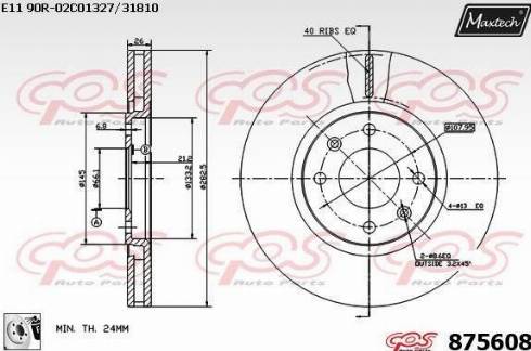 Maxtech 875608.0080 - Тормозной диск www.autospares.lv