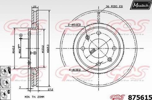 Maxtech 875615.6980 - Bremžu diski autospares.lv