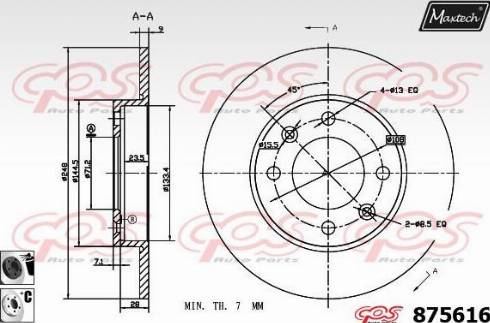 Maxtech 875616.6060 - Brake Disc www.autospares.lv