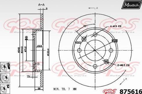 Maxtech 875616.6880 - Brake Disc www.autospares.lv