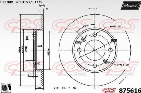 Maxtech 875616.0060 - Brake Disc www.autospares.lv