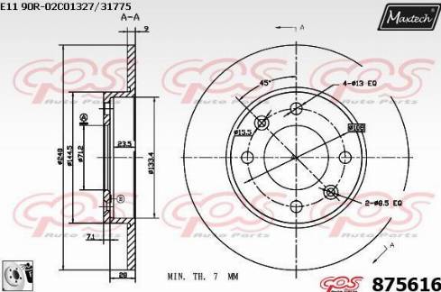 Maxtech 875616.0080 - Brake Disc www.autospares.lv