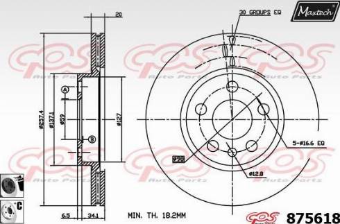 Maxtech 875618.6060 - Brake Disc www.autospares.lv