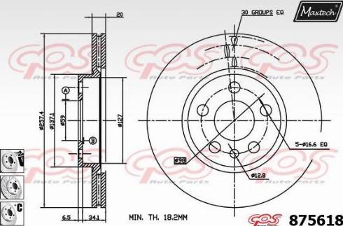 Maxtech 875618.6880 - Brake Disc www.autospares.lv