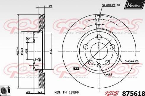 Maxtech 875618.0060 - Brake Disc www.autospares.lv