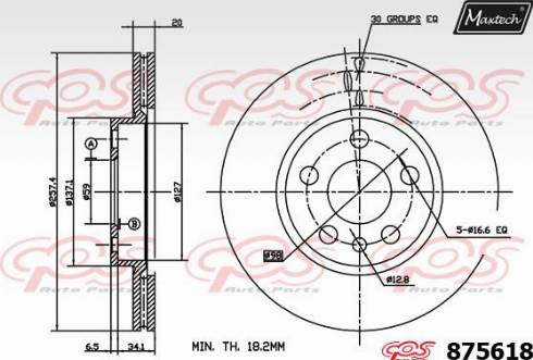 Maxtech 875618.0000 - Brake Disc www.autospares.lv