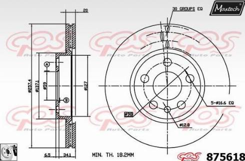 Maxtech 875618.0080 - Brake Disc www.autospares.lv