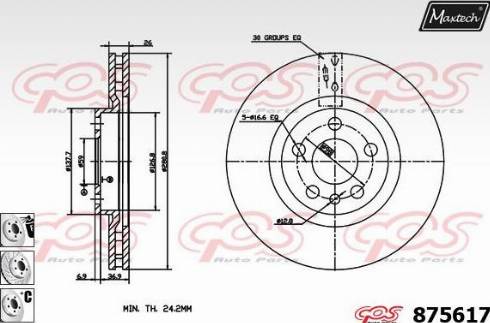 Maxtech 875617.6980 - Brake Disc www.autospares.lv