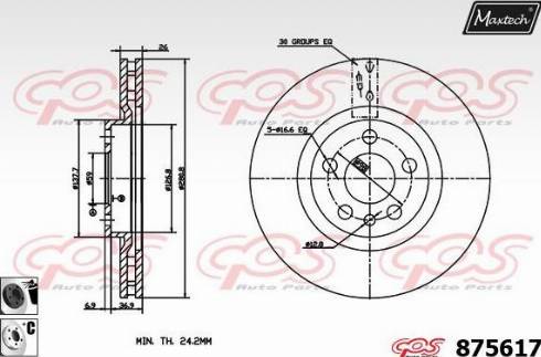 Maxtech 875617.6060 - Brake Disc www.autospares.lv