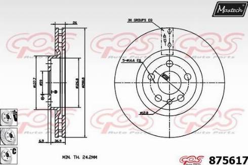 Maxtech 875617.6880 - Brake Disc www.autospares.lv