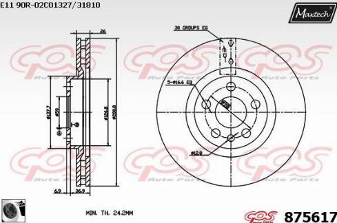 Maxtech 875617.0060 - Bremžu diski www.autospares.lv