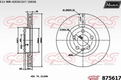 Maxtech 875617.0000 - Bremžu diski www.autospares.lv