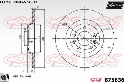 Maxtech 875636.0060 - Bremžu diski autospares.lv