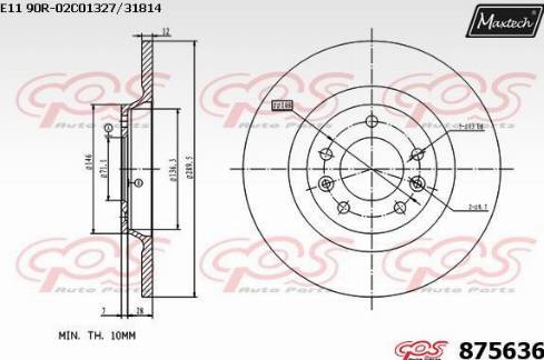 Maxtech 875636.0000 - Bremžu diski autospares.lv