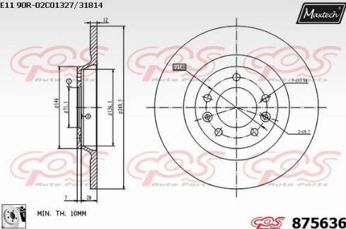 Maxtech 875636.0080 - Bremžu diski autospares.lv