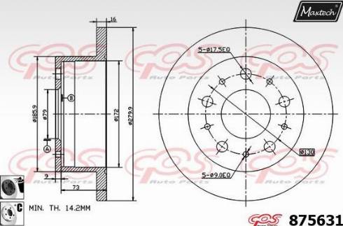 Maxtech 875631.6060 - Тормозной диск www.autospares.lv