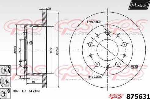 Maxtech 875631.6880 - Bremžu diski autospares.lv