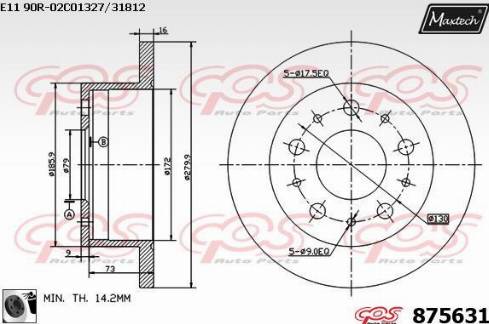 Maxtech 875631.0060 - Brake Disc www.autospares.lv