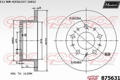 Maxtech 875631.0000 - Bremžu diski autospares.lv