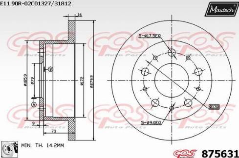 Maxtech 875631.0080 - Bremžu diski autospares.lv