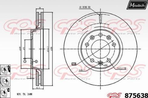 Maxtech 875638.6980 - Bremžu diski www.autospares.lv