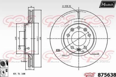 Maxtech 875638.6060 - Bremžu diski www.autospares.lv