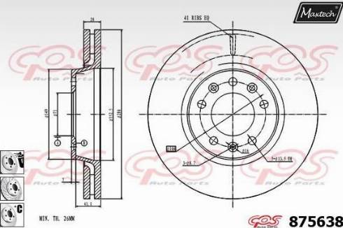 Maxtech 875638.6880 - Bremžu diski www.autospares.lv