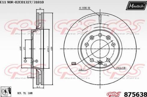 Maxtech 875638.0080 - Bremžu diski www.autospares.lv