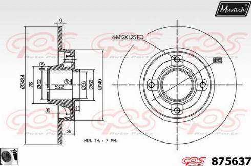 Maxtech 875637.0065 - Тормозной диск www.autospares.lv