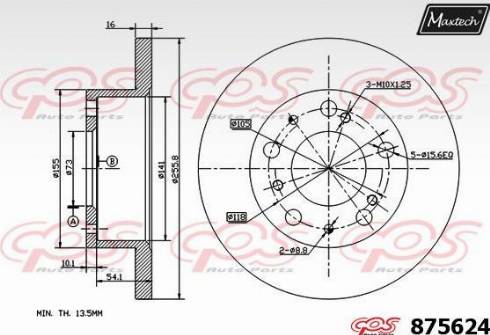 Maxtech 875624.0000 - Bremžu diski autospares.lv