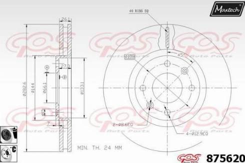 Maxtech 875620.6060 - Тормозной диск www.autospares.lv