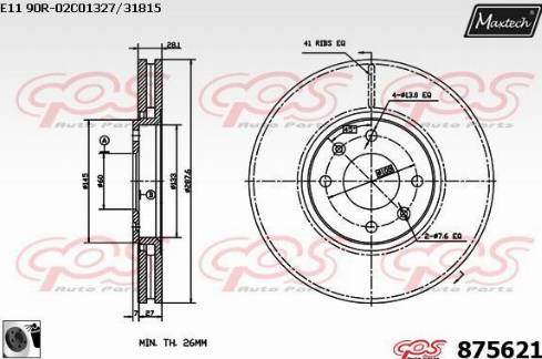 Maxtech 875621.0060 - Bremžu diski autospares.lv