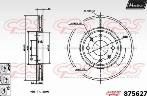 Maxtech 875627.6880 - Тормозной диск www.autospares.lv